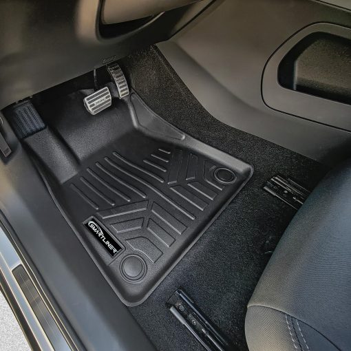 Juego de tapetes para piso de la primera fila SMARTLINER todo clima a medida en negro compatible con Polestar 2 2022-2024 - Imagen 2