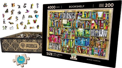 Rompecabezas de madera 4000 piezas - Estanteria - Puzzles unicos para adultos y adolescentes - Puzzle retro con piezas unicas y formas inusuales - LB 4000-0128-XXXL