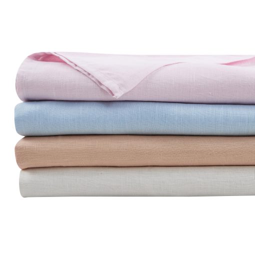 Juego de sabanas de lino puro europeo 100% - Juego de sabanas tamano completo de 4 piezas - Transpirable para dormilones calurosos y ropa de cama duradera - 1 sabana plana, 1 sabana ajustable, 2 fundas de almohada (completo, nube) - Imagen 6