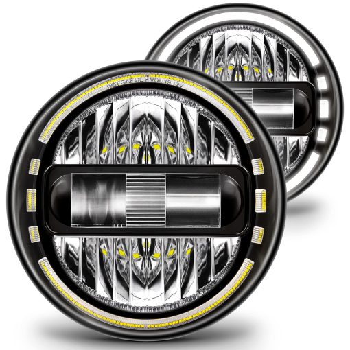Faros LED TRUE MODS de 7 pulgadas H6024 para Jeep Wrangler JK Unlimited JKU TJ LJ CJ TJ Accesorios [Aprobados por DOT][Crystal HALO DRL] [Luces Altas/Low Selladas] para Chevy Ford GMC Hummer