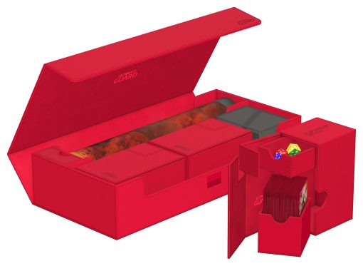 Ultimate Guard Superhive 550+, Estuche para 550 Tarjetas de TCG con Doble Funda, Rojo, Compatible con Boulders, Cierre Magnetico y Forro de Microfibra Interno - Imagen 7