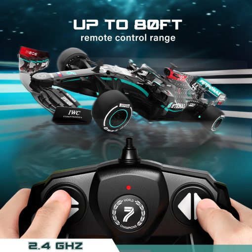 Carro de Control Remoto Mercedes-Benz F1 W11 1:18 con Licencia Oficial de Voltz Toys - Serie de Autos de Coleccion F1 RC para Ninos y Adultos - RC Car 2.4GHz para Regalo (1:18 Mercedes-Benz F1 W11) - Imagen 6
