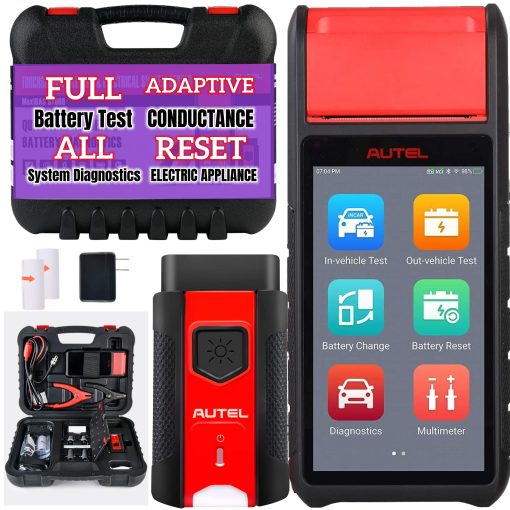 Autel MaxiBAS BT608 2023 Version Probador de Bateria de Coche 12v Sistema Electrico Automotriz Adaptativo Conductancia Diagnostico de Todos los Sistemas AutoScan VINscan Leer/Borrar Codigos Actualizacion Gratuita