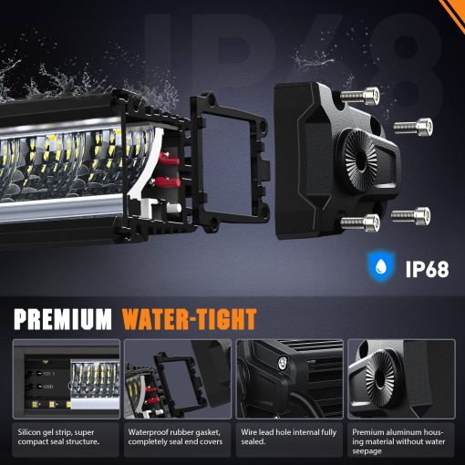 Barra de Luz LED Individual Nilight de 40.3 Pulgadas 165W 17675LM Anti-Glare Flood Spot Combo DRL Fuera de Carretera Slim Luz Bar IP68 con Kit de Cables DT 14AWG para Pickup Truck SUV ATV UTV Barco 4x4 Jeep, Garantia de 5 Anos - Imagen 5