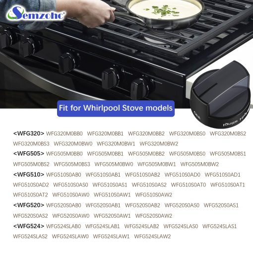 Perillas de Estufa para Horno de Gas Whirlpool WFG320M0BB0 WFG320M0BB1 WFG320M0BB2 WFG320M0BS0 WFG320M0BS2 WFG320M0BS3 WFG320M0BW0 WFG320M0BW1 WFG320M0BW2 WFG505M0BB0 WFG505M0BB1 WFG505M0BB2 WFG505M0BS0 - Imagen 5