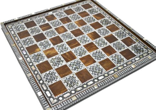 Tablero de ajedrez con incrustaciones de nacar egipcio hecho a mano (16.8 pulgadas m12) - Imagen 2