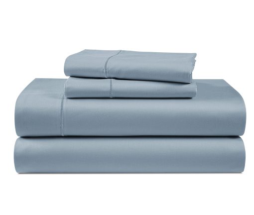 Juego de sabanas de algodon egipcio 100% LANE LINEN Queen (4 piezas) - 1000 hilos - Tejido satinado - Ropa de cama de hotel de lujo - Juego de sabanas ultra suaves tamano Queen - Sabanas con bolsillos profundos de 16" - Azul Frances