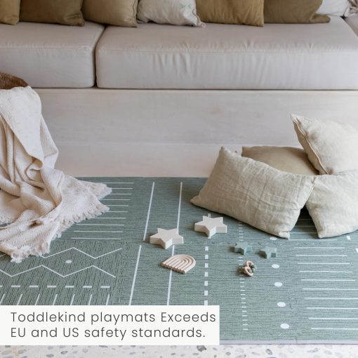 Tapete de Juego Toddlekind - Tapete de Espuma Premium, 4 x 6 pies de Alta Calidad para Bebes/Ninos Pequenos, Elegante, No Toxico, Inodoro, Berber-Moss (Verde) - Imagen 6