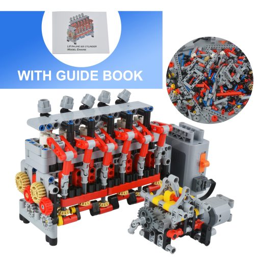 Kit de construccion de modelo de motor de 6 cilindros L6 Hobby DIY STEM para ninos y adultos con guia 500+ piezas, juguete de construccion, construye tu propio motor que funciona, motor en miniatura - Imagen 3