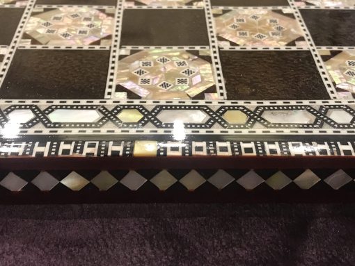 Tablero de ajedrez de nacar egipcio incrustado artesanal (16.8 pulgadas m05) - Imagen 6