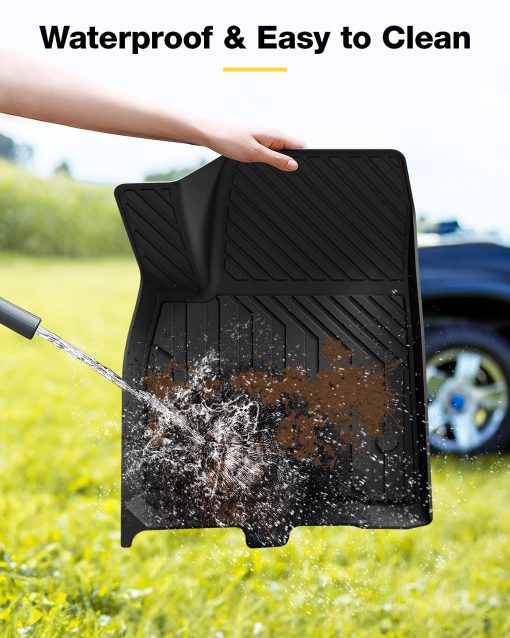 3W Tapetes para piso compatibles con Cadillac XT5 2016-2024 Accesorios a medida para Cadillac XT5 Tapete Todo Clima TPE para Cadillac XT5 Juego completo de tapetes para automovil para la 1ra y 2da fila Negro - Imagen 6
