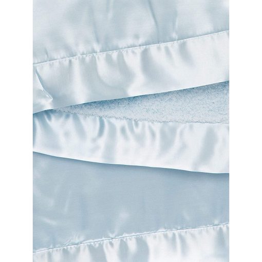 Manta para bebe de chenilla con saten Little Giraffe 35" x 45", Azul - Imagen 3
