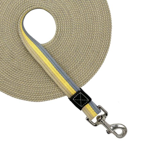 Correa de Entrenamiento Resistente de Algodon para Perros Shorven Basic Walking Hiking Amarillo Medio 50FT/Ancho 1" - Imagen 2