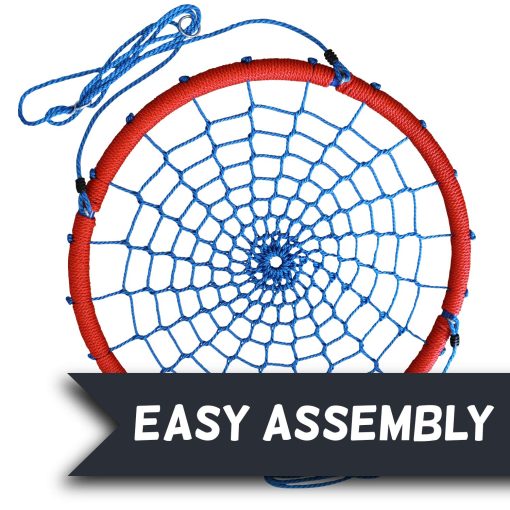 Columpio arbol Araña Gigante Royal Oak de 40", Capacidad de Peso de 600 lb, Marco de Acero Duradero, Impermeable, Cuerdas Ajustables, Juego de Bandera de Regalo y 2 Mosquetones, Diversion Sin Fin para Niños (Rojo y Azul) - Imagen 3