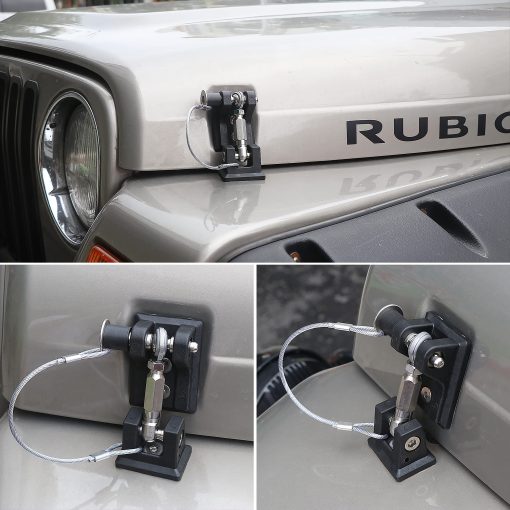 BESTAOO TJ Hood Latches, Kit de cerraduras para capo para Jeep Wrangler TJ 1997-2006, Elimina el aleteo del capo, 1 par - Imagen 4