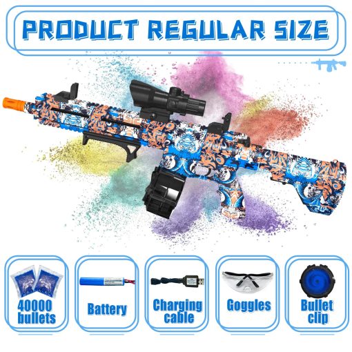 Pistola de Gel Automatica de Alta Velocidad, Pistola de Balas de Esparcimiento con 40000+ y Gafas de Proteccion, Juguetes Recargables de Balas de Esparcimiento para Actividades al Aire Libre Juego de Disparos Favores de Fiesta-Camuflaje - Imagen 2