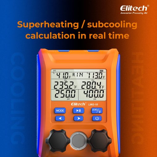 Manifold Digital Elitech con Valvula de 2 Vias y Pinzas Termometro para Sistemas HVAC, LMG-10 - Imagen 4