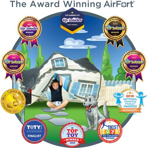 AirFort Original Patentado - Construye un Fuerte en 30 Segundos, Fuerte Inflable para Ninos, Tienda de Campana para 3-12 Anos, Un Casa de Juegos Donde la Imaginacion se Desata, Ventilador no Incluido (Cabana) - Imagen 3