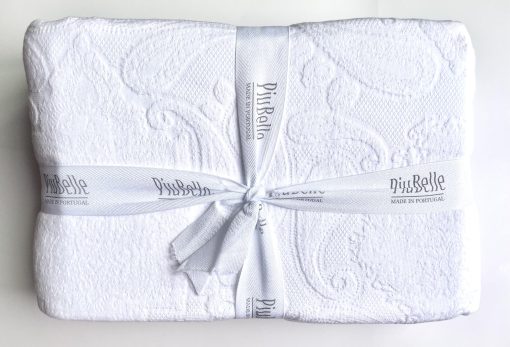 HOME GOODS Piubelle Piu Belle Portugal 100% Algodon- Colcha de Cubierta de Cama, Ligera y de Lujo de Hotel, con Texturas de Patrones Elevados (Queen (Estandar de EE.UU.), Catia), Blanco - Imagen 3