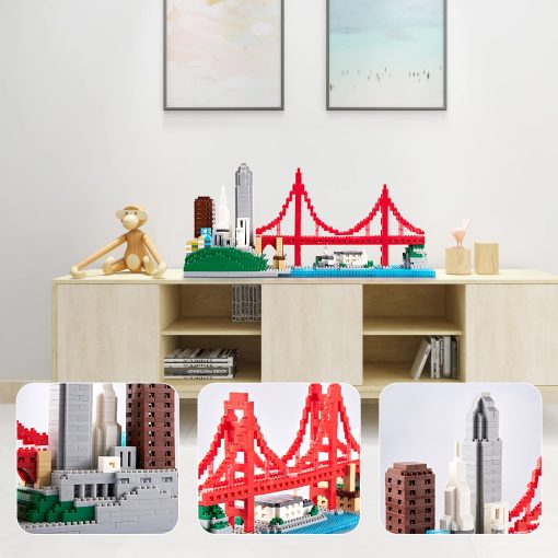 Set de bloques de construccion KLMEi para adultos San Francisco Golden Gate Bridge Architecture Model, juguete de ladrillos mini regalo para ninos 1610 piezas - Imagen 2
