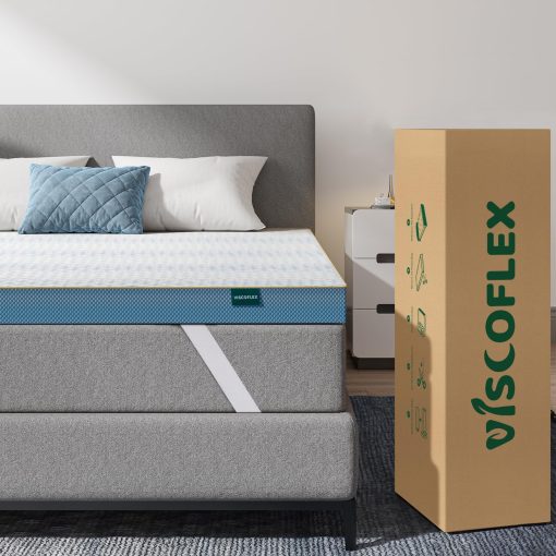 VISCOFLEX Colchon de Espuma Viscoelastica de 4 Pulgadas, tamano Completo, Colchon con Tecnologia de Gel Viscoelastico Firme de Alta Densidad, Certificado Certipur-Us & Oeko-Tex - Imagen 5