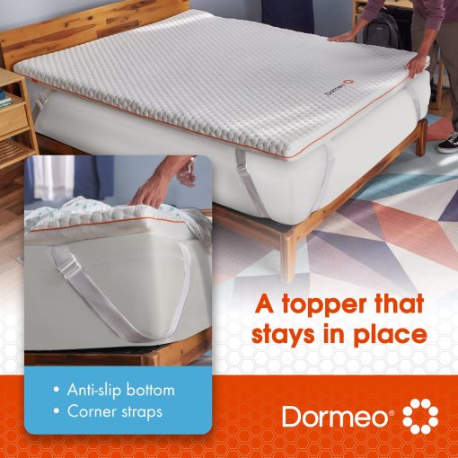 Sobrecolchon Dormeo Twin - Tecnologia Octaspring?, Sobrecolchon Premium, Soporte de 3 Zonas para un Apoyo optimo de Espalda - Sobrecolchon Refrigerante con Base Antideslizante, 3 Pulgadas - Imagen 3