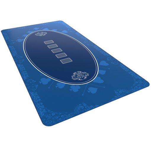 Tapete de Juego de Cartas Bullets - Diseno de Poker - Tapete de Mesa 63" x 31.5" - Tapete de lujo para noche de casino - azul