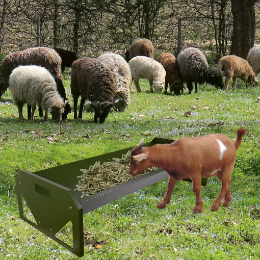 Tolva de Alimentacion de Acero Inoxidable de 45 Pulgadas de Capacidad Grande para Cabras, Caballos, Ovejas, Ideal para Terneros, Cabras, Ovejas, Caballos, Alpacas - Imagen 2