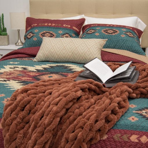 Juego de Ropa de Cama Queen Donna Sharp - 3 Piezas - Juego de Colcha Apache Southwest con Colcha Queen y Dos Fundas de Almohada Estandar - Lavable a Maquina - Imagen 3