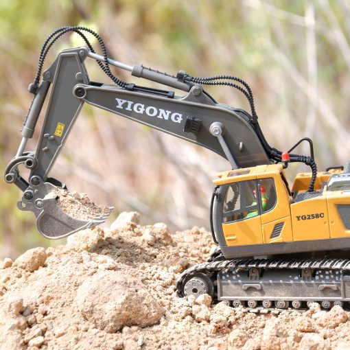 Juguete de Excavadora Control Remoto PREPOP para Ninos de 6-12 anos, Mejores Regalos de Cumpleanos para Ninos de 4-7, 8, 9, 10, 11 anos, Juguetes de Construccion con Pala de Metal, Luces, Sonidos 2.4Ghz - Imagen 7