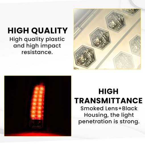 Luces traseras LED compatibles con Chevy Silverado GMC Suburban Tahoe Sierra C/K 1500 2500 3500 Blazer Yukon. Lamparas de freno ahumadas sin bombillas. Reemplazo para GM2800104 GM2801104 - Imagen 6