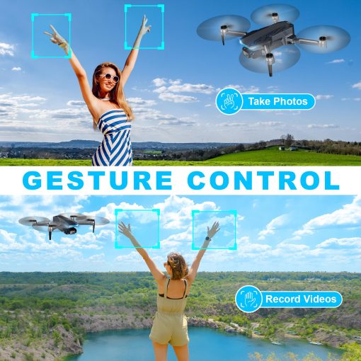 Drone con Camara, Drone FPV de 2K HD con Motor sin Escobillas, Giro de 360?, Vuelo de Puntos de Referencia, Selfie por Gestos, Despegue/Aterrizaje con un Solo Boton, Drone Plegable Mini para Principiantes - Imagen 5
