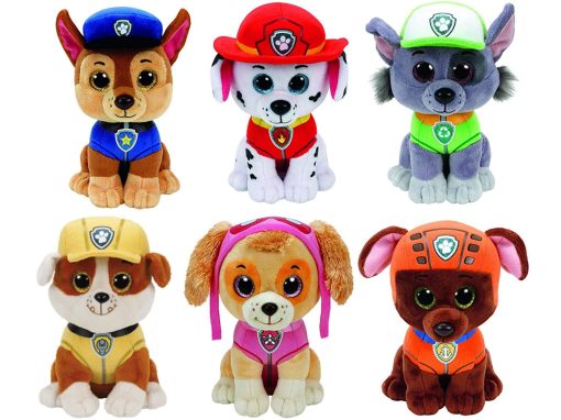 Ty Paw Patrol Beanie Babies - ¡Set de 6! Marshall, Chase, Skye, Rocky, Rubble y Zuma!