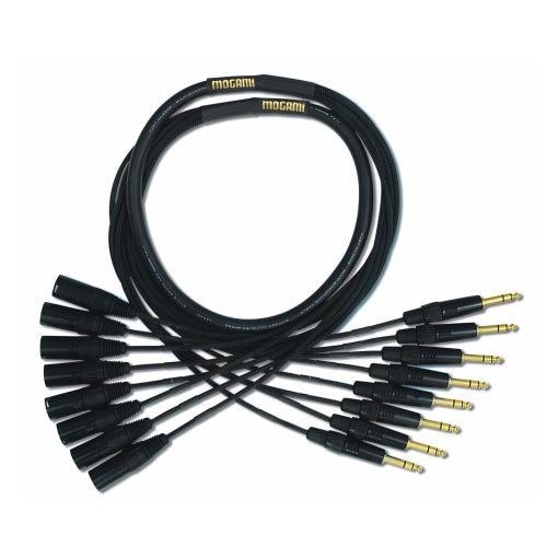 Cable Adaptador de Serpiente Mogami Gold 8 TRS-XLRM-25, 8 Canales, Conector Macho 1/4" TRS a Macho XLR, Contactos Dorados, Conectores Rectos, 25 Pies