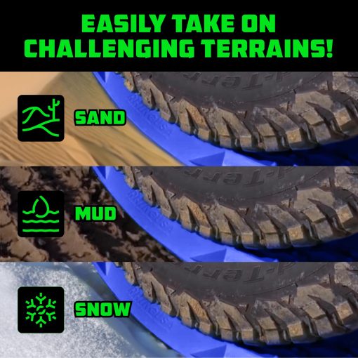 Tablas de traccion de recuperacion Rhino USA - Tablero definitivo para vehiculos 4x4 fuera de carretera - Los mejores accesorios todoterreno para arena, barro y nieve - Incluye bolsa de transporte con cremallera resistente - Imagen 3