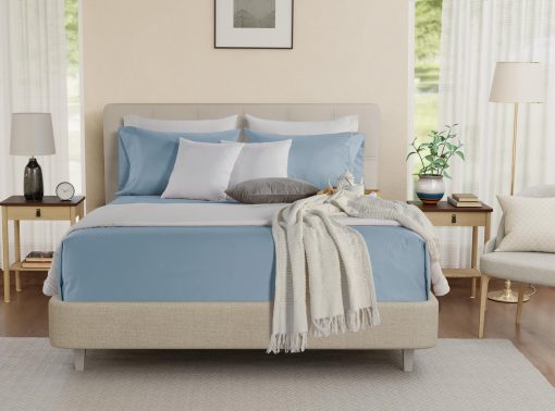 Juego de sabanas de algodon egipcio azul frances de 800TC, sabanas queen de bolsillo profundo que se ajustan a colchones de hasta 18", tejido de sabana de algodon de 4 piezas para camas tamano queen - Sabanas de cama queen suaves y comodas - Imagen 2