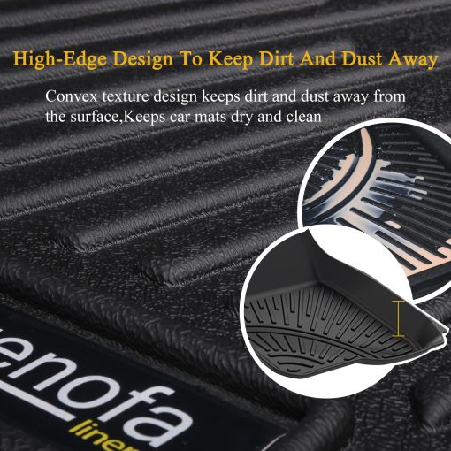 Jenofa - Tapetes de Piso y Forro para Maletero para Jeep Grand Cherokee 2022-2024 (Incluye 4xe NO para L o WK) Juego de Tapetes de Piso Todo Clima para Grand Cherokee Juego Completo de Protectores de Piso Duraderos Accesorios en Negro - Imagen 5