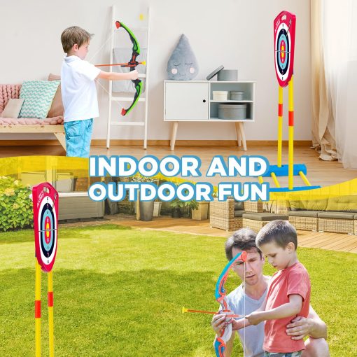 Juego de Arco y Flecha para Ninos 6-8 8-12, Set de Arqueria para Ninos 6+ con Blanco de Tiro Soporte - Recargable/2 Arcos Iluminados/20 Flechas, Juguetes para Ninos 4-6 7 8 9 10-12 Ninas Ninos Regalos de Cumpleanos - Imagen 4