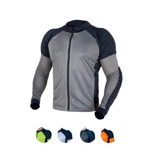 Camisa de Armadura para Motocicleta WICKED STOCK para Hombres y Mujeres - Camiseta de Proteccion con Armadura Corporal - Camiseta Protectora Acolchada para Montar (Gris, Extra Grande)