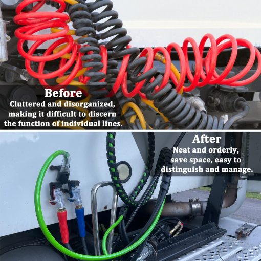YiaChuii 12ft 3 en 1 Manguera de Linea de Aire ABS y Potencia con Conexiones de Aire y 4 Sellos de Conexion para Tractor Remolque Camion Semi - Imagen 6