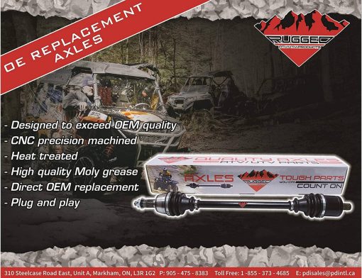 Eje de rendimiento delantero izquierdo/derecho resistente para Polaris Ranger 500/700/XP, 2x4/4x4/6x6, Componentes de precision CNC, Abrazaderas de acero inoxidable recubiertas para proteccion (Ver ajustes en la descripcion) OEM: 1332423 - Imagen 4