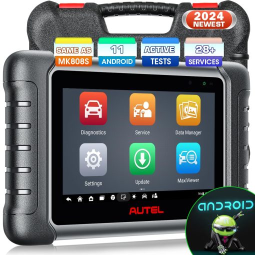 Autel MaxiCheck MX808S Escaner OBD2, 2024 Superfast OS 11, 3000+ Herramienta de Diagnostico Bidireccional, Ver. de EE. UU. de MaxiCOM MK808S MK808Z, Mejora de MX808 MK808 MK808BT, 28+ Reset, Escaneo de Sistemas Completos, FCA AutoAuth