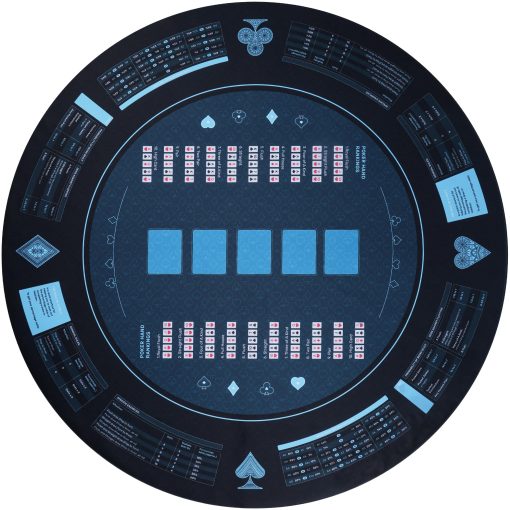 Tapete de Poker Redondo de 47" RUNNING HOT Exclusive Pro: Antideslizante, Duradero, Diseno Plegable con Guia de Probabilidad de Poker - Ideal para Juegos de Casino, Bolsa de Transporte Incluida (Redondo - 47 in)