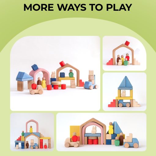 Bloques de construccion de madera AVDAR para ninos de 2-4 anos, Bloques de madera para edades de 1-3 anos Juguetes Montessori (Ganador del Premio de Eleccion de Mama) - Imagen 5