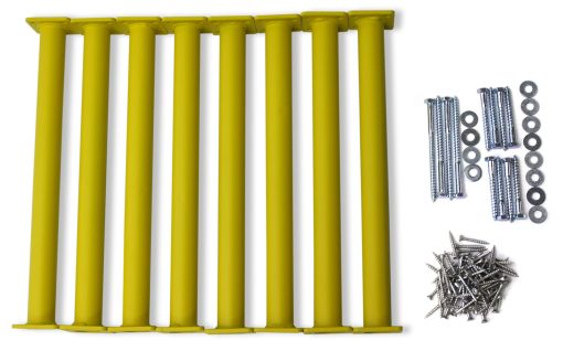 Kit de Peldanos de Barra de Mono de Acero Resistente Eastern Jungle Gym - 15-1/8" Peldanos de Escalera Recubiertos de Polvo Amarillo, Completo con Hardware de Montaje y Guia de Instalacion, Ideal para Juegos de Columpios y Parques Infantiles - Imagen 2