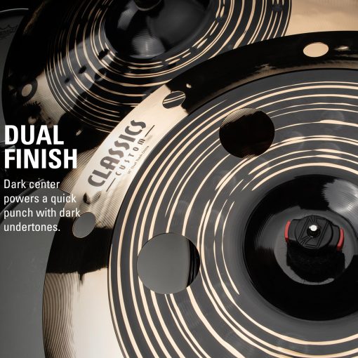 Meinl Cymbals Classics Custom Dual 16" Trash China Cymbal with Holes, Acabado Oscuro y Brillante - Hecho en Alemania - para Rock, Metal y Fusion, Garantia de 2 anos - Imagen 4