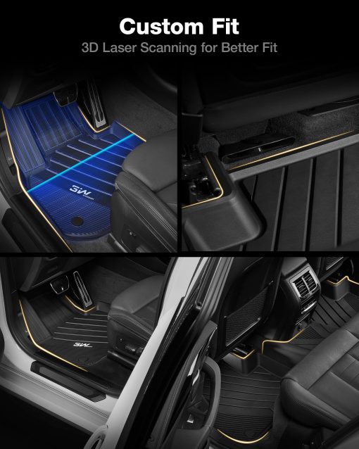 Tapetes de piso 3W 2018-2024 BMW X3 y 2019-2024 X4 & Forro de piso, Accesorios personalizados todo clima TPE para BMW X3/X4 X3 30i X3 M40i X3 30e X3 M BMW X4 M M40i xDrive30i Juego completo de tapetes para automovil, Negro - Imagen 3