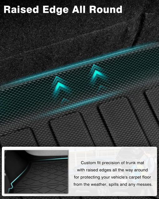 Forro de carga a medida Mixsuper para Toyota Venza 2021-2023 2024 Alfombra de carga para maletero trasero para todas las estaciones Negro - Imagen 6