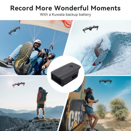 Bateria de Repuesto KUWATA para DJI Mavic Pro, Paquete de 2 Baterias Inteligentes Compatible con DJI Mavic Pro & Mavic Pro Platinum, Bateria Extendida de 3830mAh para Dron de Camara - Imagen 6