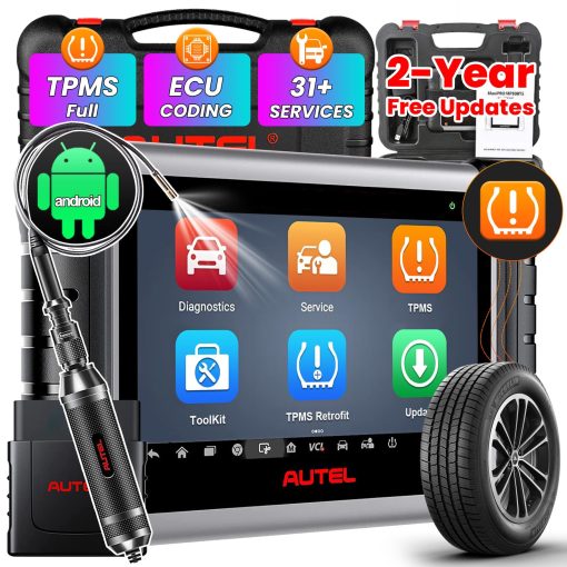 Autel Scanner MaxiPRO MP808Z-TS con MV108 de 60$, Herramienta de escaneo de control bidireccional basada en Android 11, Actualizado en 2024 de MP808TS/MP808BT, Codificacion de ECU, TPMS Completo, Herramienta de diagnostico de todos los sistemas